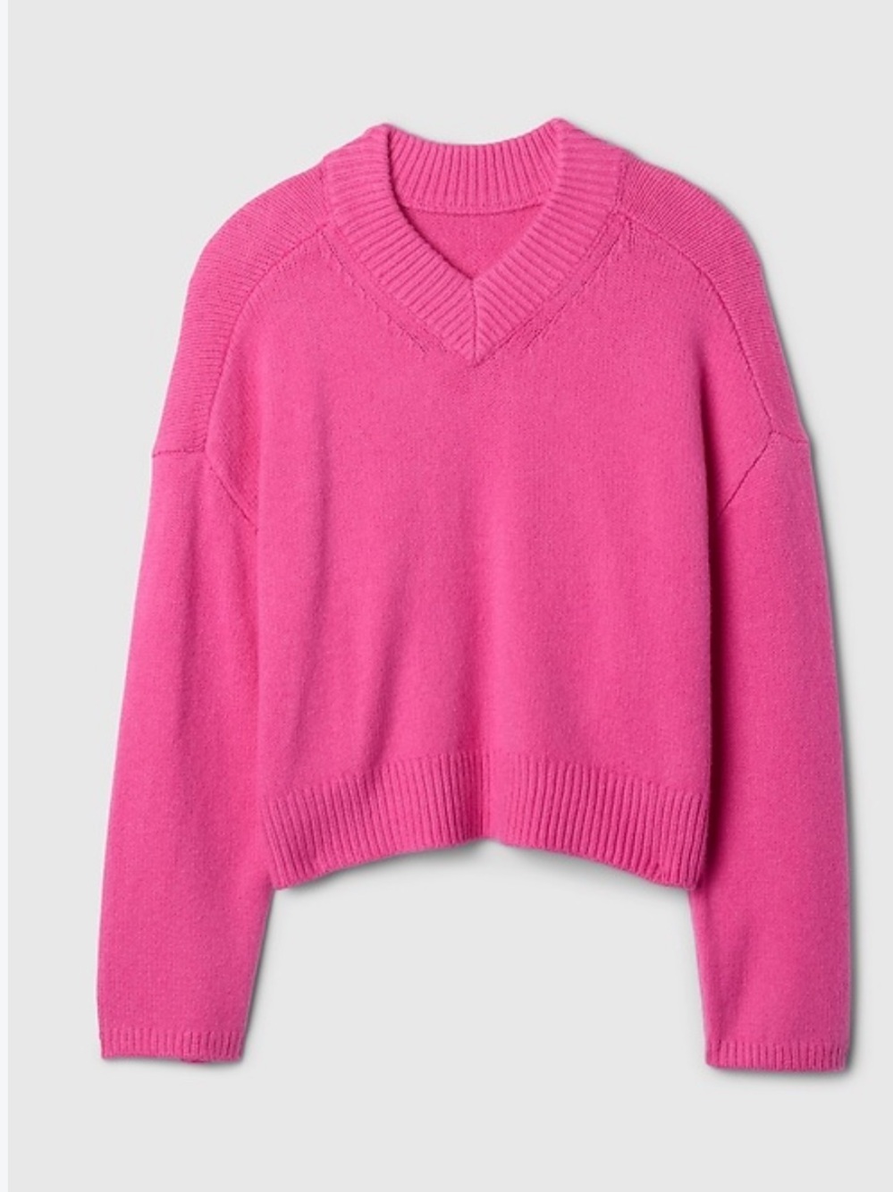 BNWT GAP $89.95 CashSoft Cropped High V-Neck Sweater